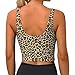 Women Girls Comfortable U-Shaped Back Yoga Vest Removable Wild Animal Cheetah Leopard Art Crop Tops with Pads Moisture Wicking Tops Shirts for Running Sports