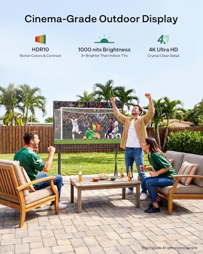 Image of SYLVOX Outdoor TV, 65-Inch QLED Outside Television, IP56 Waterproof, Weatherproof Smart Google TV for Outdoor Entertainment(Deck Pro QLED 3.0)