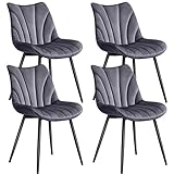 Yaheetech Juego de 2 Sillas de Comedor con Respaldo Sillones sin Reposabrazos con Patas de Metal para Cocina Salón (2, Gris Oscuro)