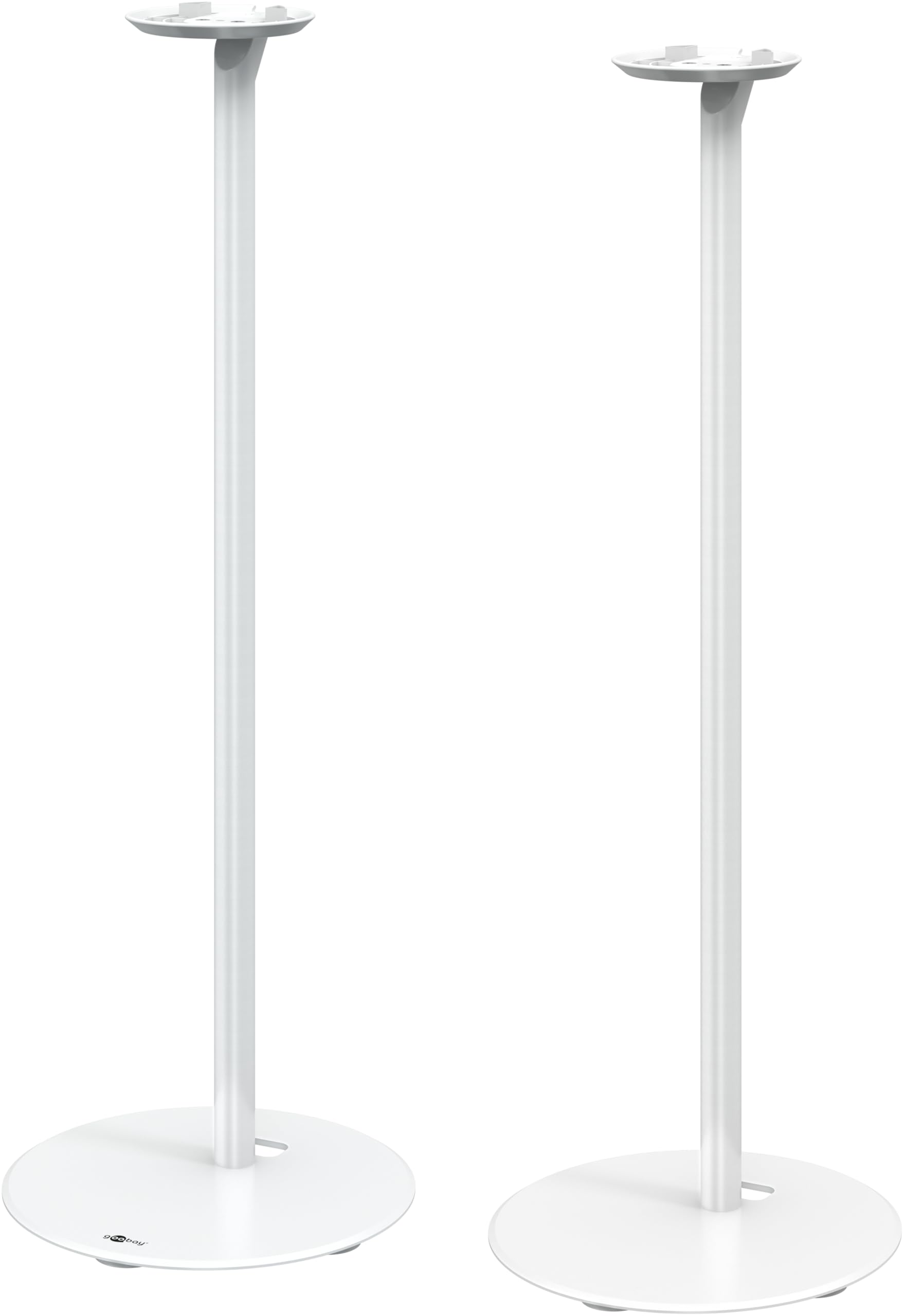 goobay Soporte Altavoz para Sonos Era 100 - Altura 71,5 cm - hasta 3 kg - Acero Blanco - Gestión de Cables - 71983