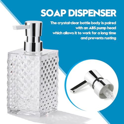 Yaukph 225-ACRYLIC LOTION DISPENSER Clear Acrylic Liquid Hand Soap Dispenser（10 Oz） With Silver Abs Rust-Proof Pump For Bathroom, Kitchen, Countertop  thumb #6