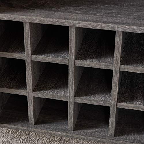 Christopher Knight Home Lochner Mid-Century Faux Wood Wine And Bar Cabinet, Black / Sonoma Grey Oak Finish #TOP6