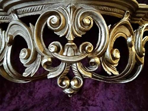 Barokowa konsola ścienna lustrzana półka antyczne ornamenty Cp72 50x20x24 złoty