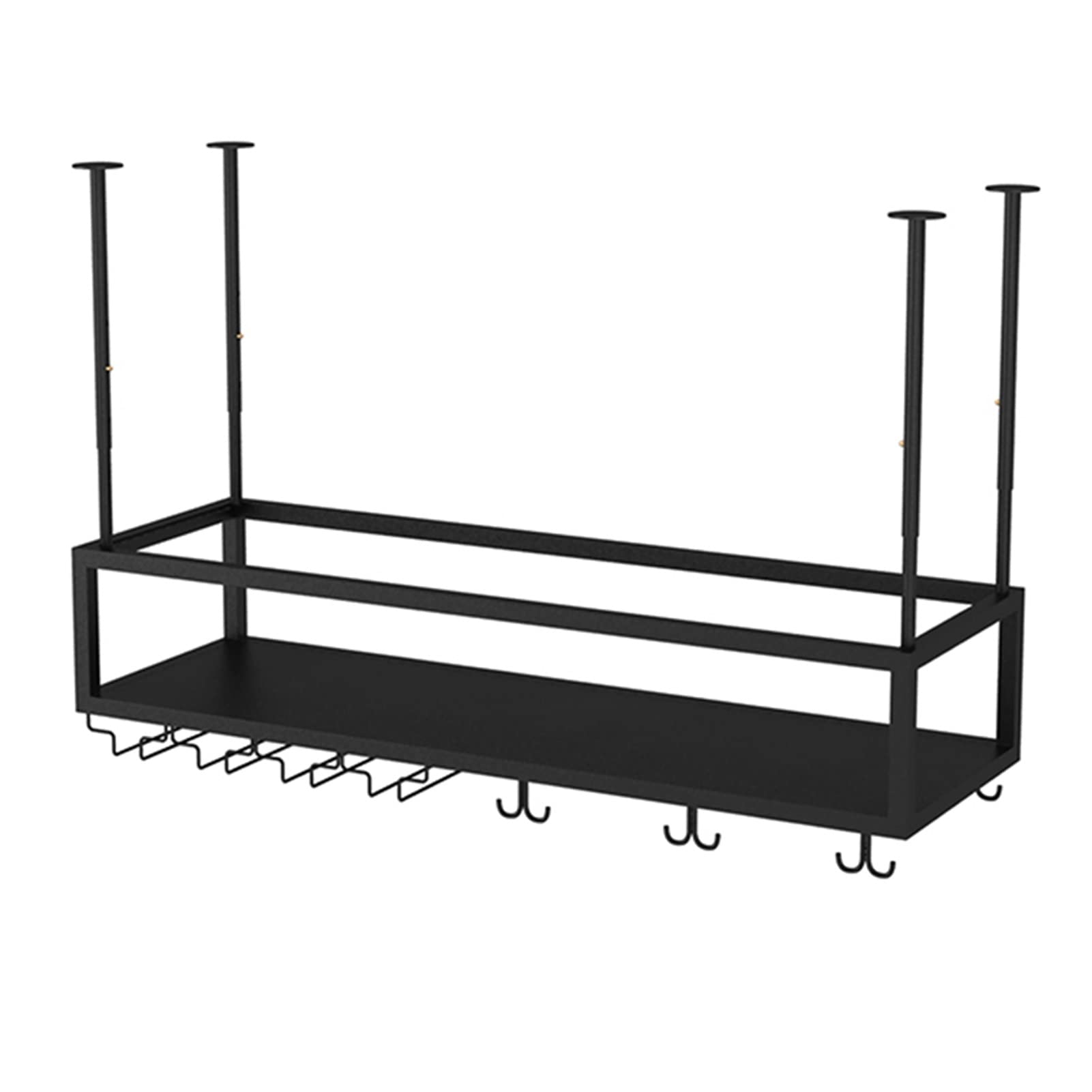 Casier à vin suspendu 80x25 cm en métal réglable avec porte-verres pour cuisine