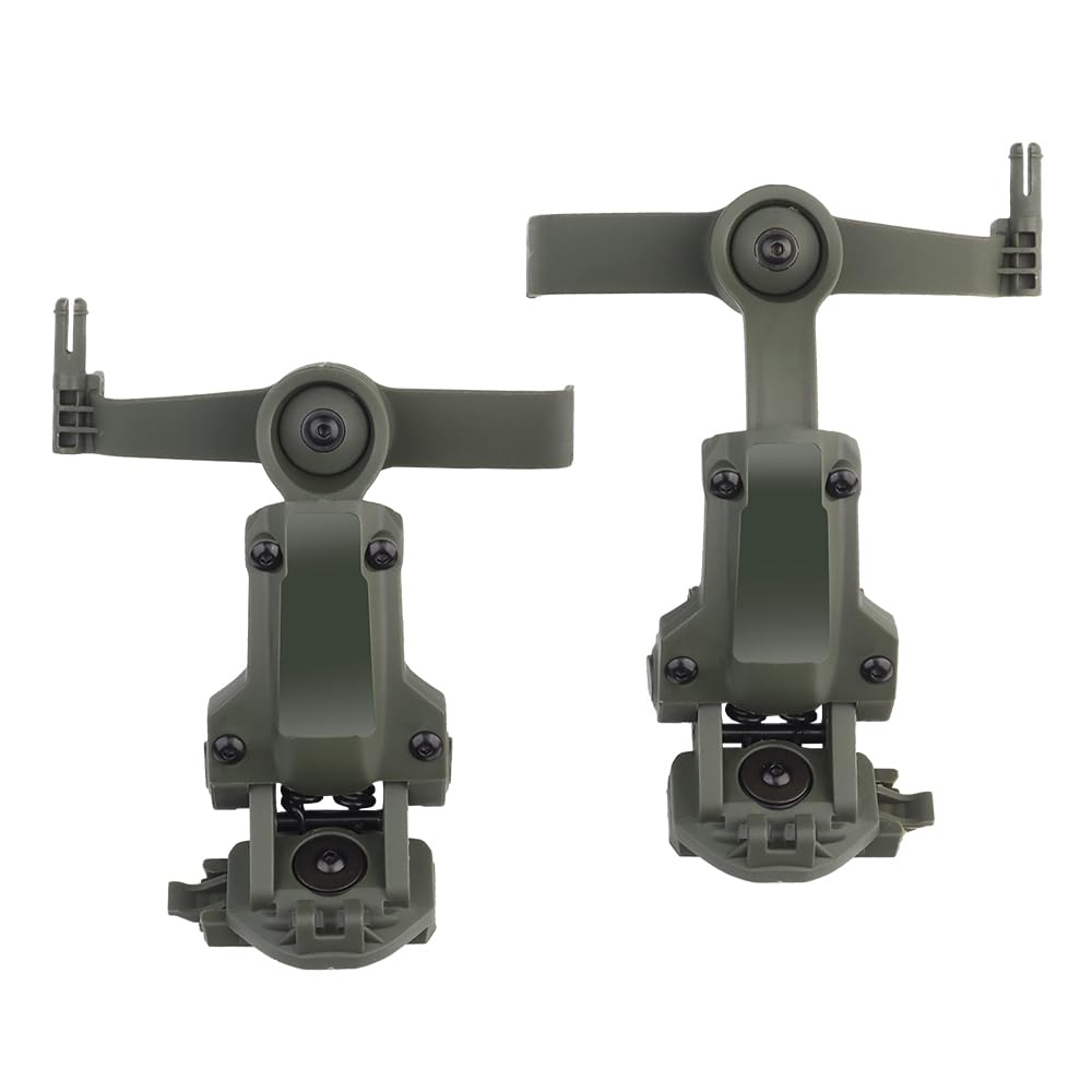 JFFCESTORE Rotation Tactical Helmet ARC Rail Adapter Accessories for COMTAC iii/C Type Tactical Headsets (RG)