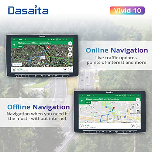 Dasaita 10.2Android 2Din Voiture Stéréo Carplay Android Auto Écran Tactile GPS Navigation Radio Headunit 4G 64G