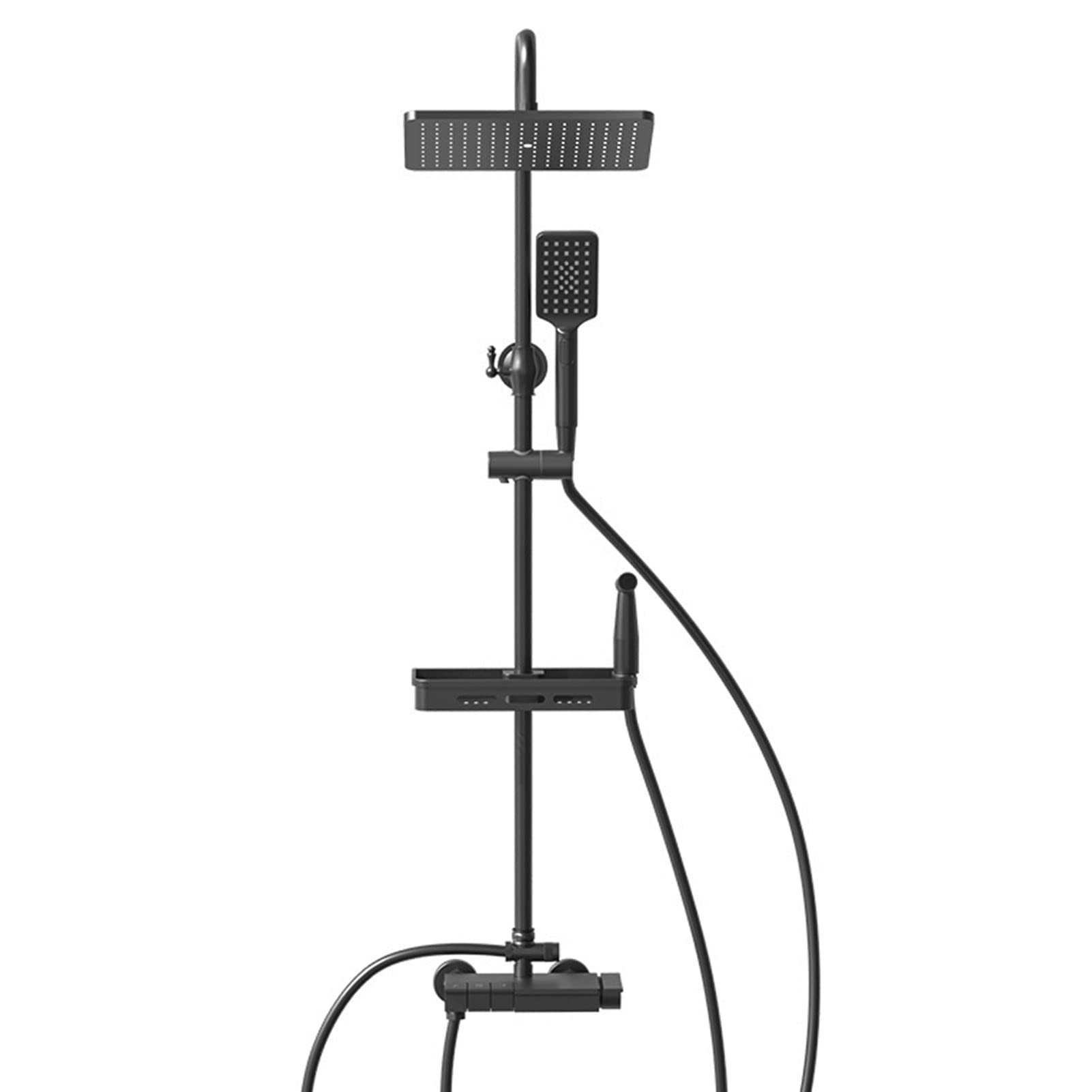 Pommeau de douche combiné haute pression effet pluie 5 jets et bras de 11"