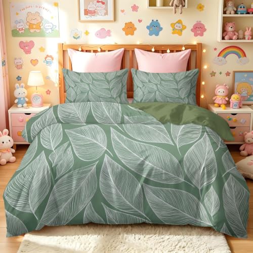 Housse de couette 240x260 reversible botanique avec taies