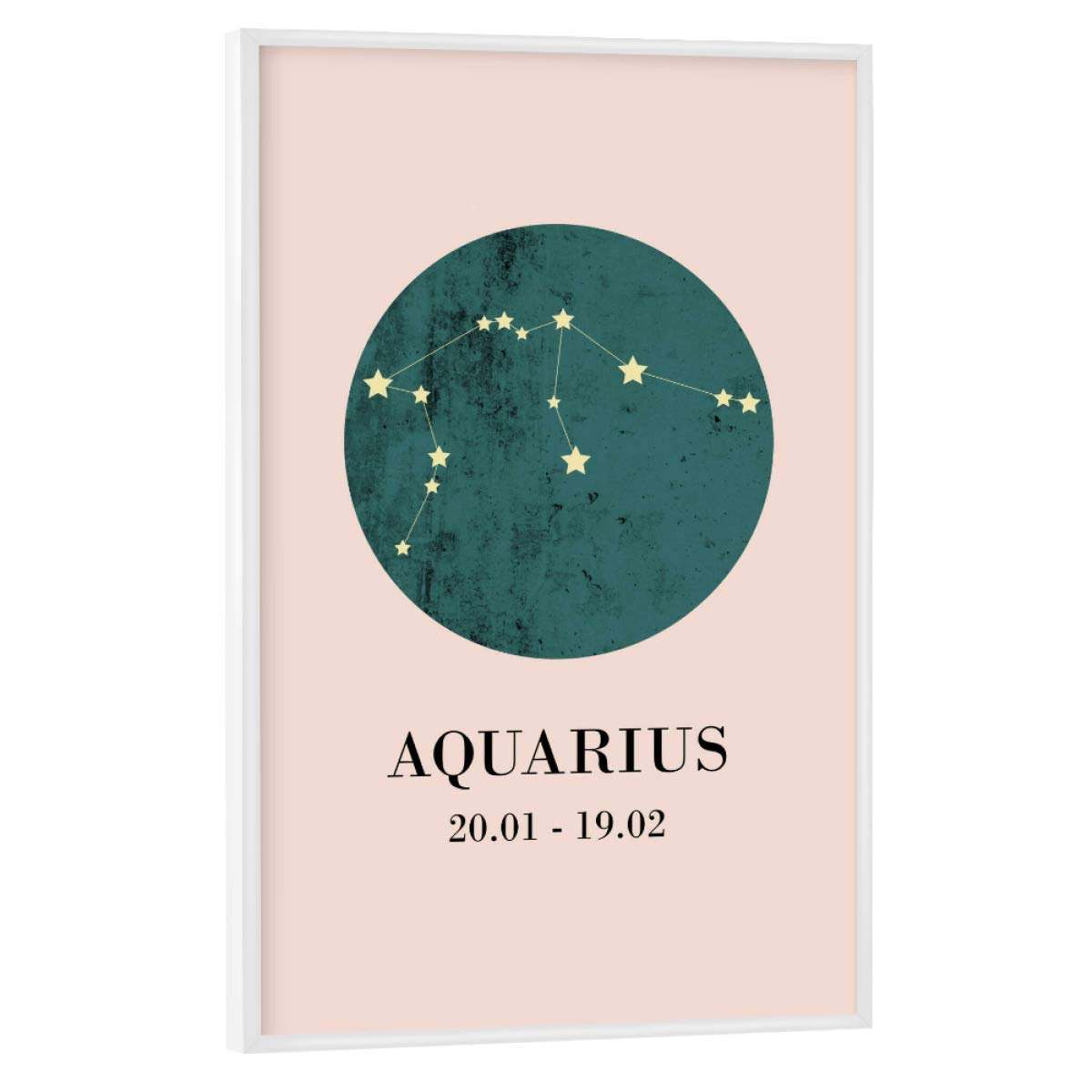 artboxONE Poster mit weißem Rahmen 75x50 cm Für Kinder Wasserman - Bild zodias Geburtstag Geschenk