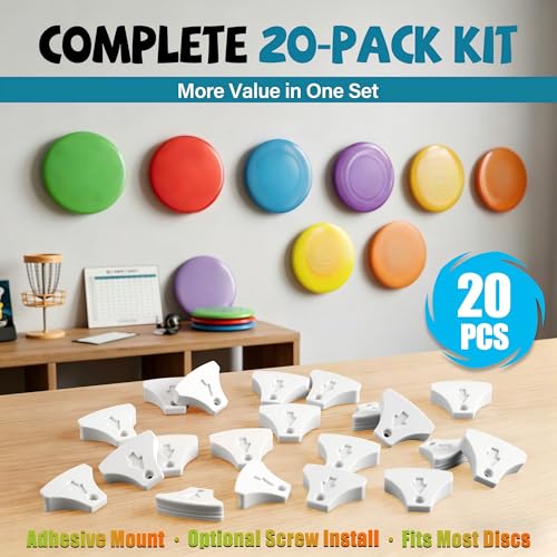 Support mural disque de golf blanc lot de 20 pour driver mid-range et putter - 7