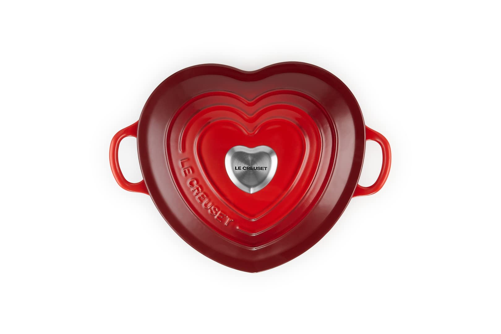 LE CREUSET Cocotte a cuore in ghisa vetrificata con pomello a cuore, 20 cm, Ciliegia, 21401200602455
