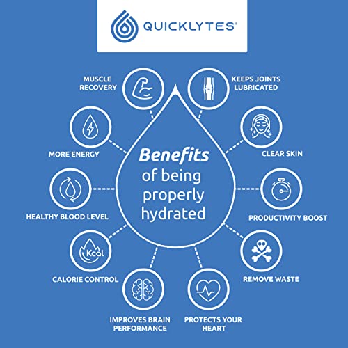 Quicklytes Electrolytes Supplement For Rapid Hydration | No Calorie No Sugar | Potassium, Magnesium & Sodium | Leg Cramp Relief | 48 Servings (1 Bottle) #TOP2