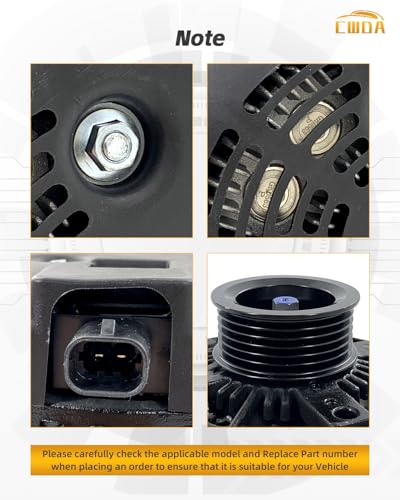 Image of 15093928 High Output Alternator 300A Compatible with 07-11 Chevy Avalanche | Suburban Tahoe C /K /R /V Yukon XL Escalade 2008-2009 Hummer H2 Replace 15093929