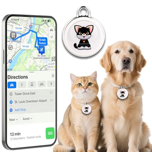Morngree Smart GPS Tracker for Dogs, Mini Cat GPS Tracker, Positioning Smart Alarm Pet Tracker, Waterproof and Drop-Proof, Extra Long Battery Life of 365 Day, No Subscription