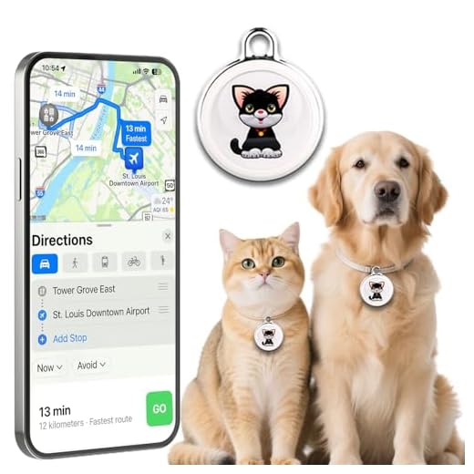 Smart GPS Tracker for Dogs, Mini Cat GPS Tracker, Positioning Smart Alarm Pet Tracker, Waterproof and Drop-Proof, Extra Long Battery Life of 365 Day, No Subscription