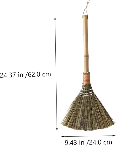 Miniatura 7 de Healifty Escoba pequeña de bambú, escoba gris, escoba, escoba para interior, plumero natural, escoba retráctil, escoba de maíz, escoba de limpieza