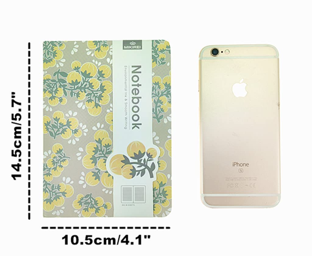 Alimitopia Paquete de 4 cuadernos de tapa dura, bolsillo rayado, cuaderno pequeño de tapa dura, cuaderno de notas, planificador de notas, tamaño A6 (5.7 x 4.1), 96 hojas, páginas rayadas (patrón