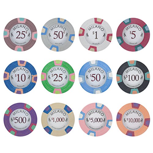 Claysmith Gaming Milano Poker Chip Lightweight 10-gram Casino Clay – Pack of 50 ($0.50 Grey)