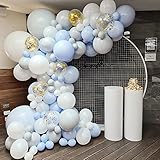 🍀【Seguro y no tóxico】: Hecho de material de látex seguro, el globo es fuerte y duradero, no tiene que preocuparse por romperse o estallar después del inflado, decoraciones de fiesta azul para bodas, cumpleaños, graduación, aniversario, ducha, kit de arco de globo azul para 18 ° 30 ° 40 ° 50 ° 60 ° fiesta de cumpleaños