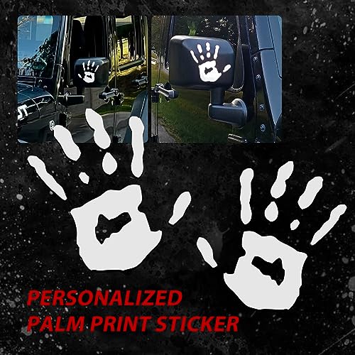 Image of gunhunt 2 Pcs Wave Stickers, Automobile Wave Activity Auto Waving Hand Stickers, Car Decoration for Rearview Mirror Left Right, Compatible with Most Car Models Mirror Decorative Sticker (White)