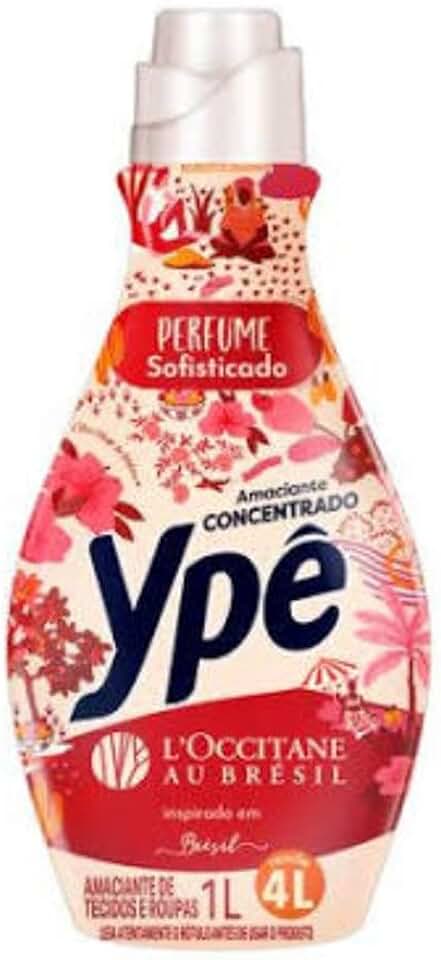 Ypê Amaciante Concentrado Perfume Sofisticado LOccitane Brasil, 1L Vermelho