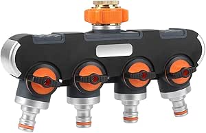 Distributore Acqua A 2 Vie Da 3/4" Per Giardino - Raccordi Con Valvole Individuali Argento