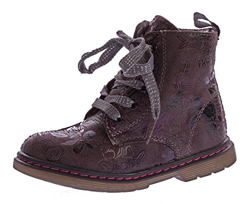 Bottines enfant légèrement doublées à fleurs grises taille 20 à 31