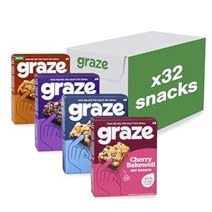 Graze – Sweet Snacks Bundle of Oat Boost Bars – Made With Whole Oats and Natural Flavours – 8×4 snack bars – Total of 32 snacks
