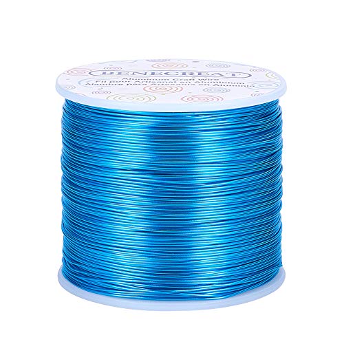 BENECREAT 0.8mm (20 Gauge) 770FT (235m) Aluminum Wire Anodized Jewelry Making Beading Making, Floral Aluminum Craft Wire - DeepSkyBlue