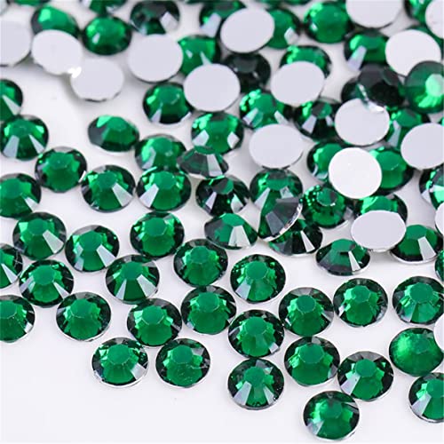 Image of 500 Pieces SS30 6mm Flatback Rhinestones Clear Glass Round Gems Crystals for Nail Art DIY Crafts Clothes Shoes Bags (Dark Green)