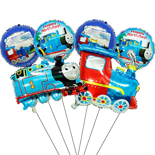 BSNRDX Thomas Friends Balloons 6 Pcs Thomas Train Balloon Set,Foil Balloon Birthday Decoration Party Favor Decorations Supplies Baby Shower Birthday Party Decoration