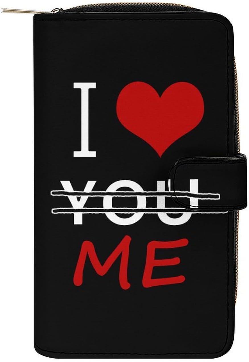 I Love Me Women's Long Wallets Leather Purse Fold Clutch Credit Card Holder