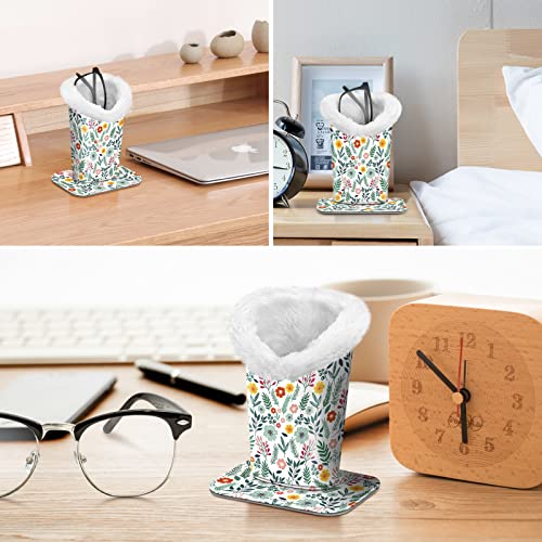 Fintie Plush Lined Eyeglasses Holder, Glasses Stand Case, Anti-scratch Glasses Storage Organizer for Desk, Nightstand, Office, Spring Bloom