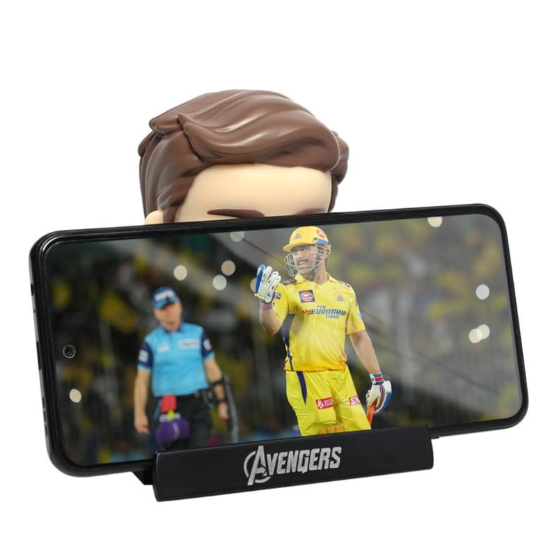 Image of Super Hero Action Figure Limited Edition Bobblehead with Mobile Holder for Car Dashboard, Office Desk & Study Table (Captain America)