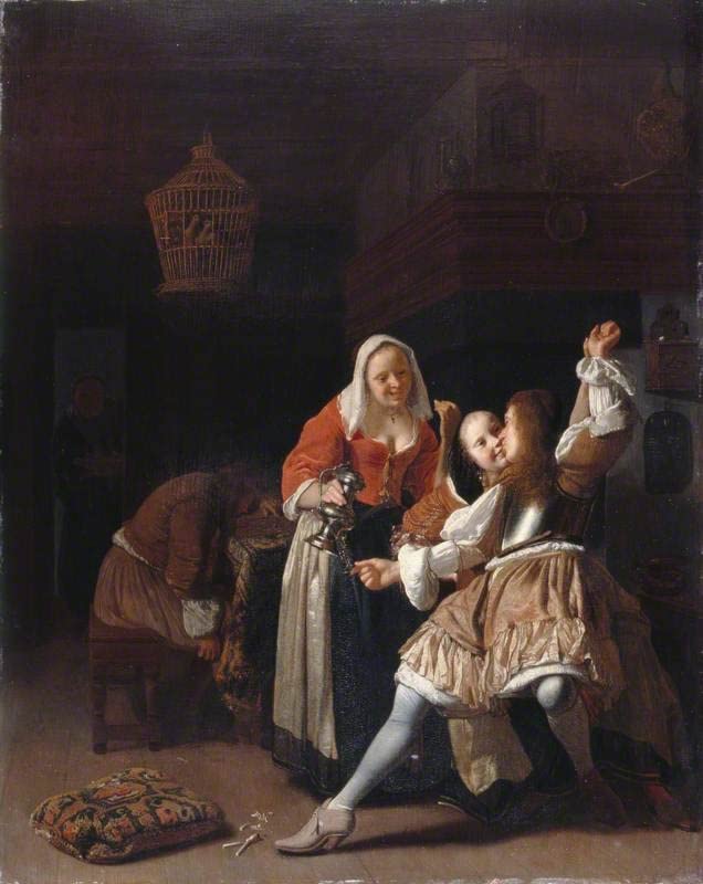 Tableau Le Cavalier Embrassant Jacob Ochtervelt affiche art 60x90cm