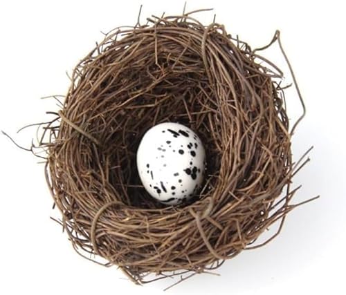 Birds Nest Easter Rattan Nest Decorating, Artificial Natural Bird Nest Kit for Easter Crafts Home Garden Decor Wedding Party Decor Easter Decor