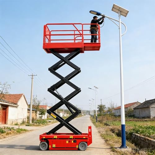 Self Propelled Electric Scissor Lift Hydraulic Lift Table Vertical Access Platform for Warehouse Aerial Work Platform Industrial Lifting System Mobile Scissor Lift
