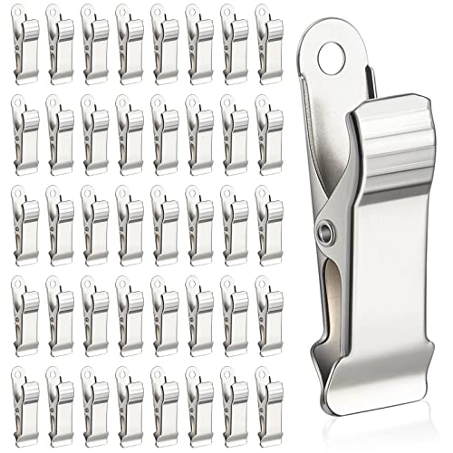 Image of 80 Pcs Metal Mini Clamps Mini Spring Clamp Crocodile Alligator Clips 1 /2 Inch Wide for Work, Smooth Jaw, 5 /16 Inch Capacity (Silver)