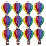 SHINEOFI 12 Piezas Colgantes Globo Aire Caliente Metálicos Resistentes Encantos Tropicales para Bolso y Llavero Accesorios Compactos para Ocasiones Especiales y Regalos Memorables
