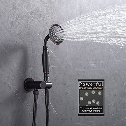 Brass Antique Handheld Shower Head High Pressure Hand Held Shower Head With 59" Long Hose And Holder Telephone Shaped Adjustable Handheld Showerhead Attachment Sprayer For Bathroom Oil Rubbed Bronze #TOP3
