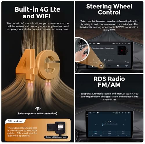 Carplay Android Auto para Hyundai Sonata NF 2008-2010 con mandos al volante SWC 4