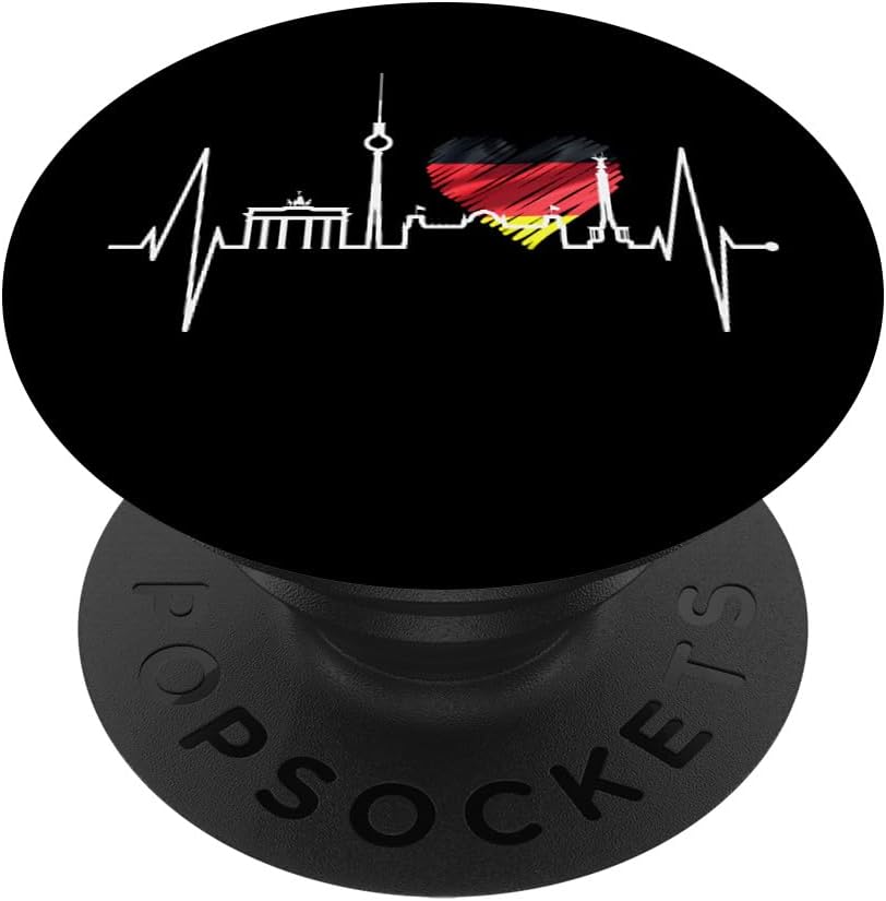 Berlin Skyline German Heartbeat Germany Flag I Love Berlin PopSockets PopWallet for MagSafe