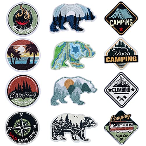 Woohome Patch Thermocollant, 15 PCS Paysage Autocollant de Patch Ecusson Thermocollant ou Ecusson à Coudre pour Vêtement T-Shirt Jeans Veste