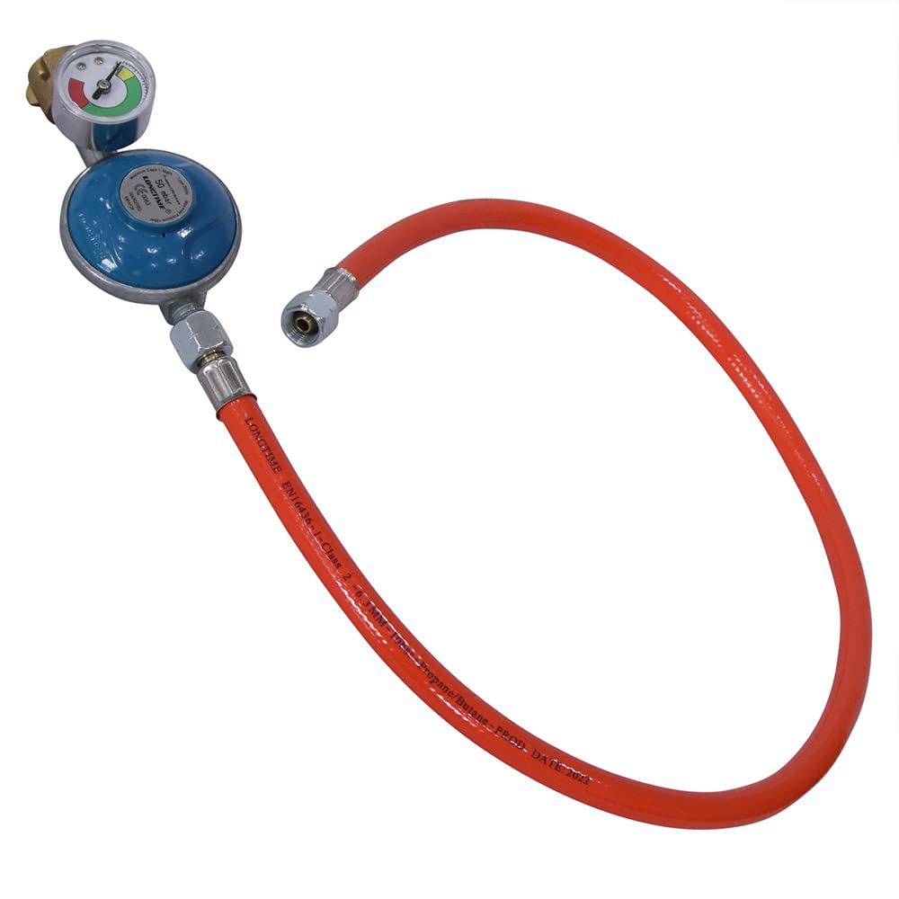 Wąż do gazu + reduktor ciśnienia w zestawie manometr, regulator gazu 80 cm, regulator propanu, butanu, wąż do napełniania gazem gazowym