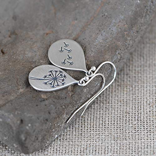 LOVECOM 925 Sterling Silver Boho Dandelion Drop Dangle Earrings for Women Teardrop Water Drop Flower Mountain Tree Heart Stud Dangle Earrings Jewelry Birthday Gifts for Mom Lover Daughter3