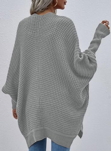 Image of Dokotoo Women's 2026 Fashion Casual Oversized Open Front Batwing Long Sleeve Chunky Knit Cardigans Sweaters Outerwear Coats