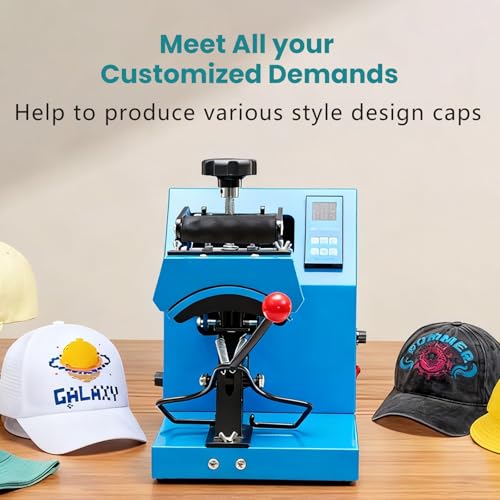 Image of OLIXIS Hat Press Machine, Professional Hat Heat Press for Caps, 3.2 inchx5.5 inch PTFE-Coated Plate, LCD Display, 570F Max Temp, Memory Mode