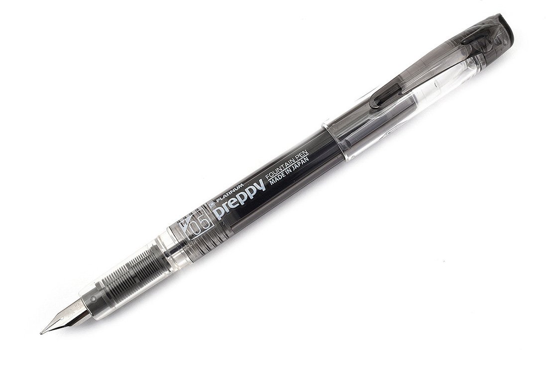 Platinum Preppy 05 Medium Nib Fountain Pen - Black - Easy to Use, Stainless Steel Nib, Slip Seal Cap Mechanism, Smooth Writing
