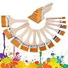 YOUYIKE Sets de Pinceaux de Peinture, 12 Pièces Pinceaux en Acrylique Plats, Artiste Plat Peinture Pinceau, Pinceaux Gouache pour Peinture Huile et Peinture Acrylique