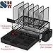 SIMPLE HOUSEWARE Mesh Desk Organizer with Sliding Drawer, Double Tray and 5 Upright Sections, Black
